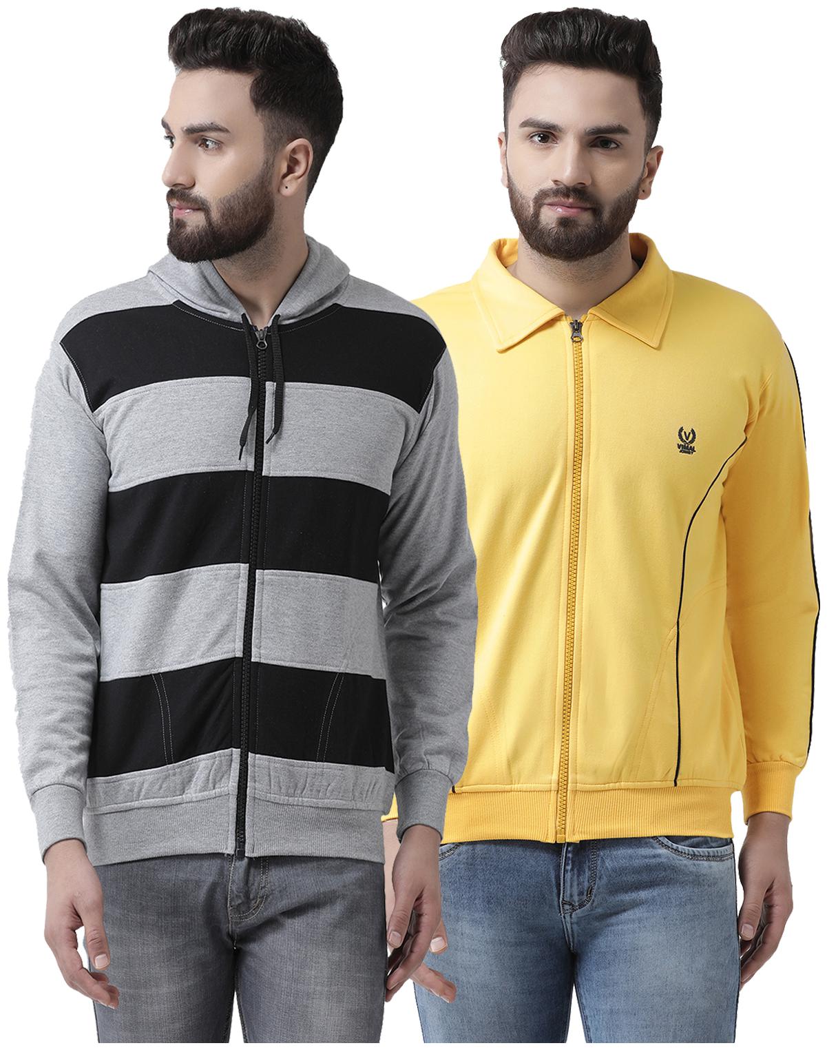 

VIMAL JONNEY Men Cotton Solid Sweatshirt Multi