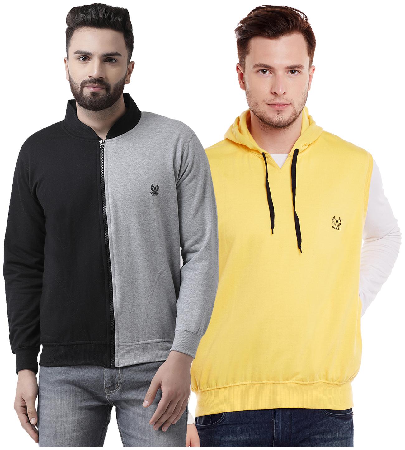 

VIMAL JONNEY Multicolor Cotton Sweatshirts For Men(Pack Of 2)