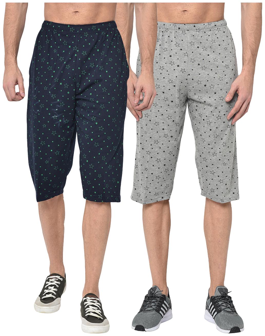 

VIMAL JONNEY Men Blue Grey Regular Fit Regular Shorts