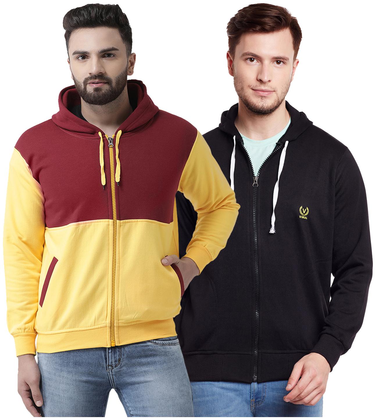 

VIMAL JONNEY Multicolor Cotton Sweatshirts For Men(Pack Of 2)
