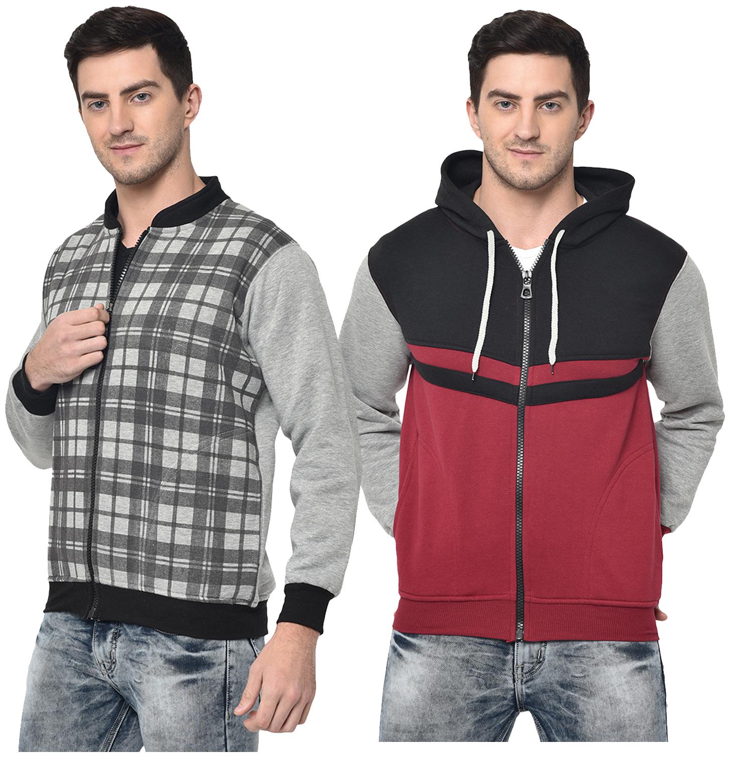 

VIMAL JONNEY Cotton Blend Checked Multi Color Sweatshirt For Men (Pack Of 2)