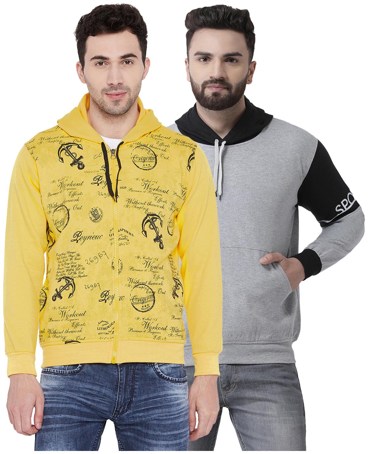 

VIMAL JONNEY Multicolor Cotton Sweatshirts For Men(Pack Of 2)