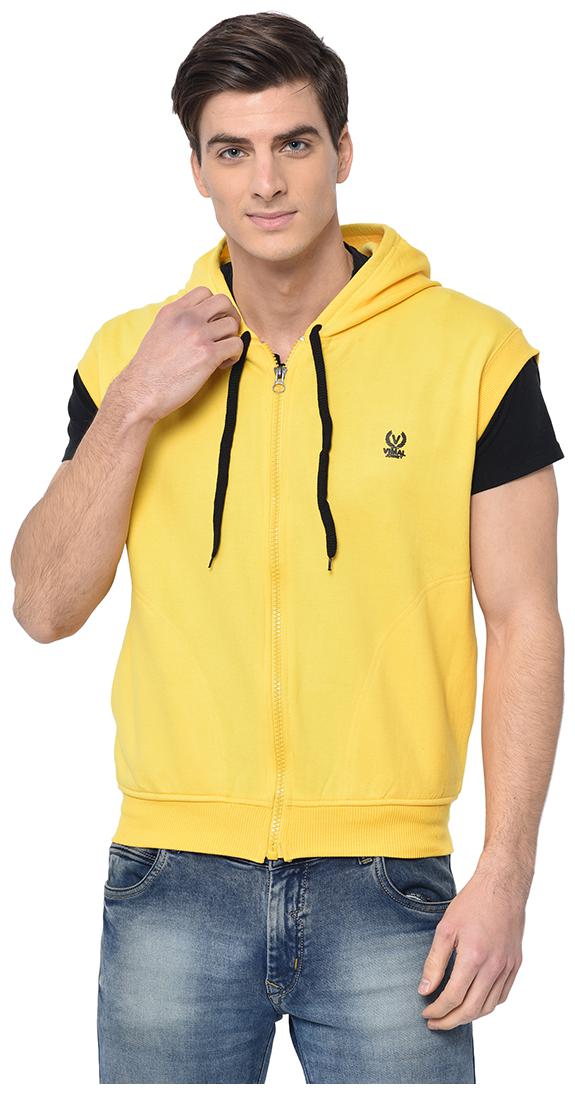 

VIMAL JONNEY Men Yellow Hooded Hoodie