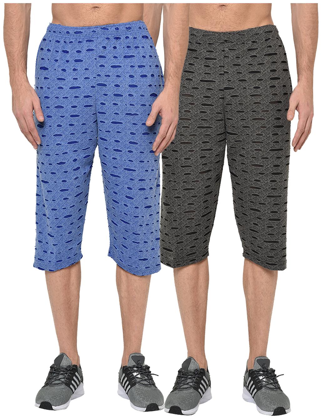 

VIMAL JONNEY Men Blue Grey Regular Fit Regular Shorts