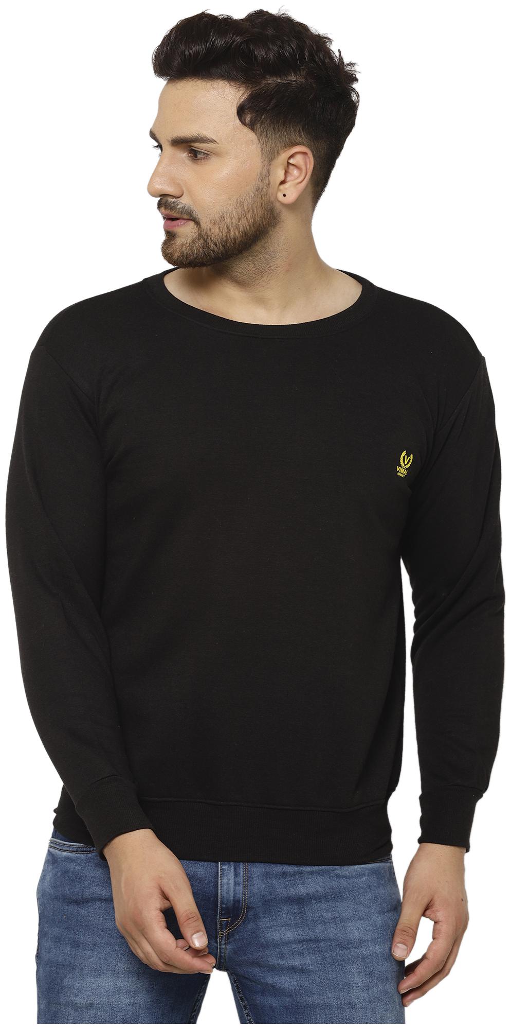 

VIMAL JONNEY Men Black Round neck Sweatshirt