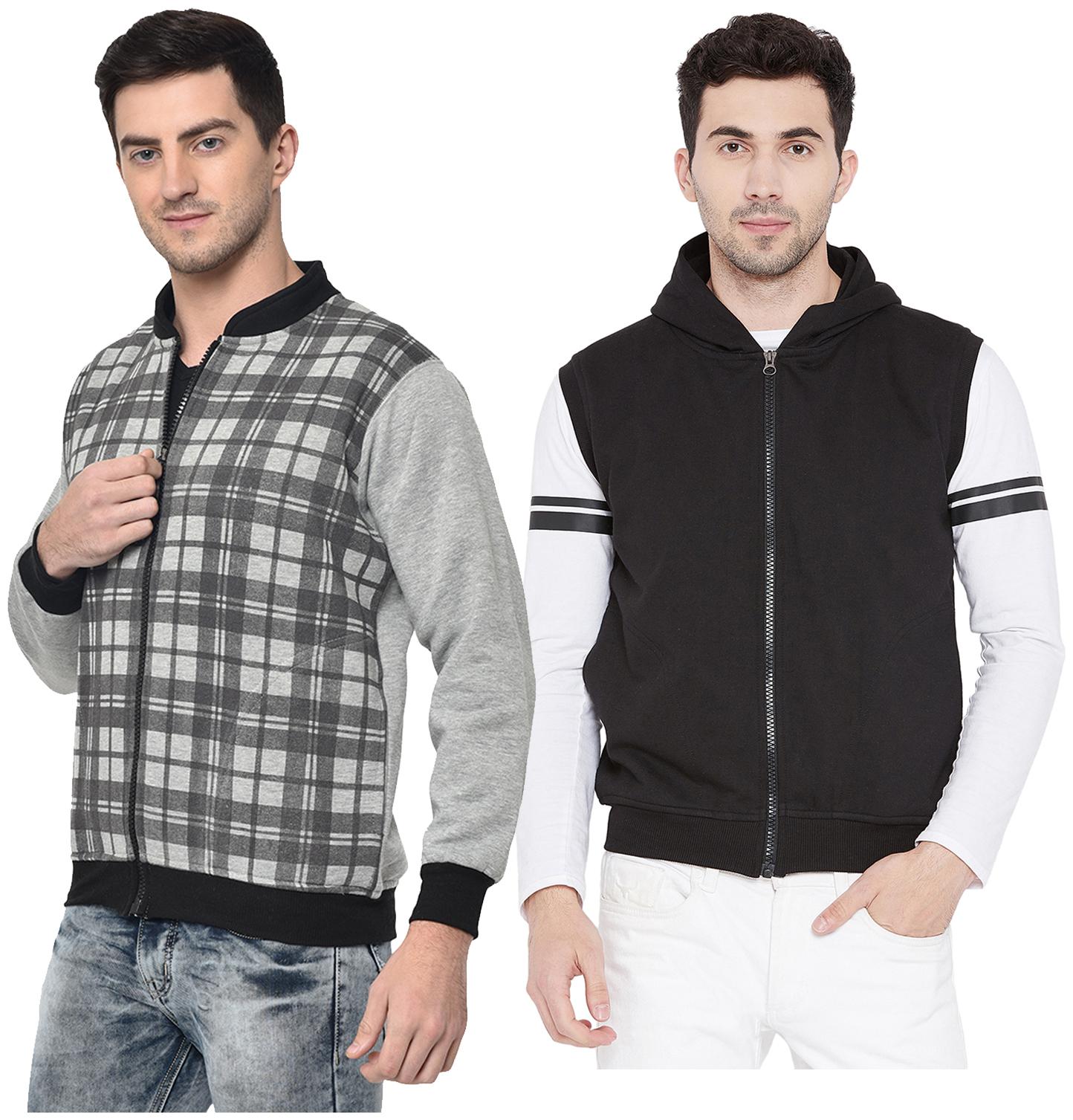 

VIMAL JONNEY Cotton Blend Checked Multi Color Sweatshirt For Men (Pack Of 2)