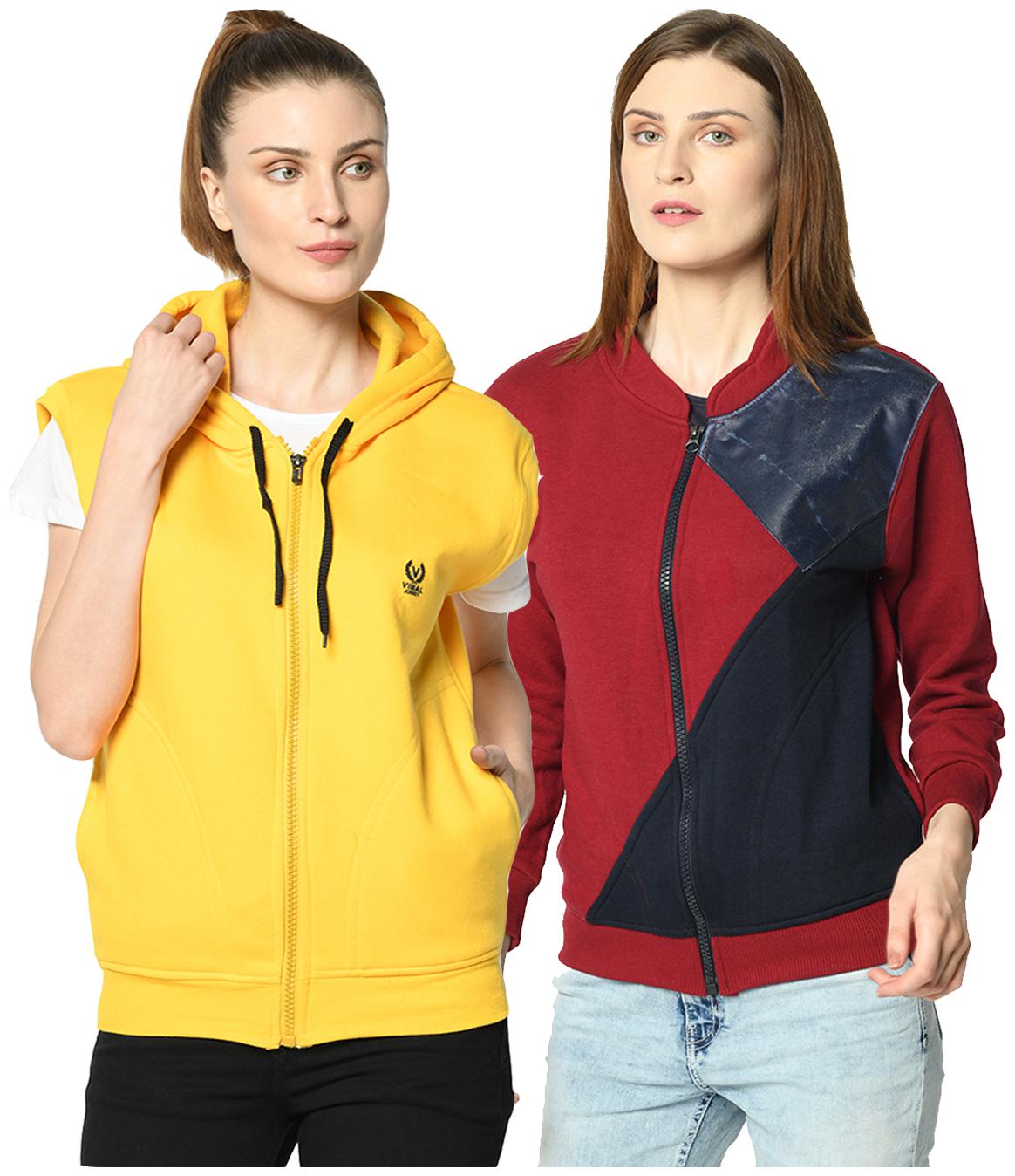 

VIMAL JONNEY Women Solid Hoodie - Multi