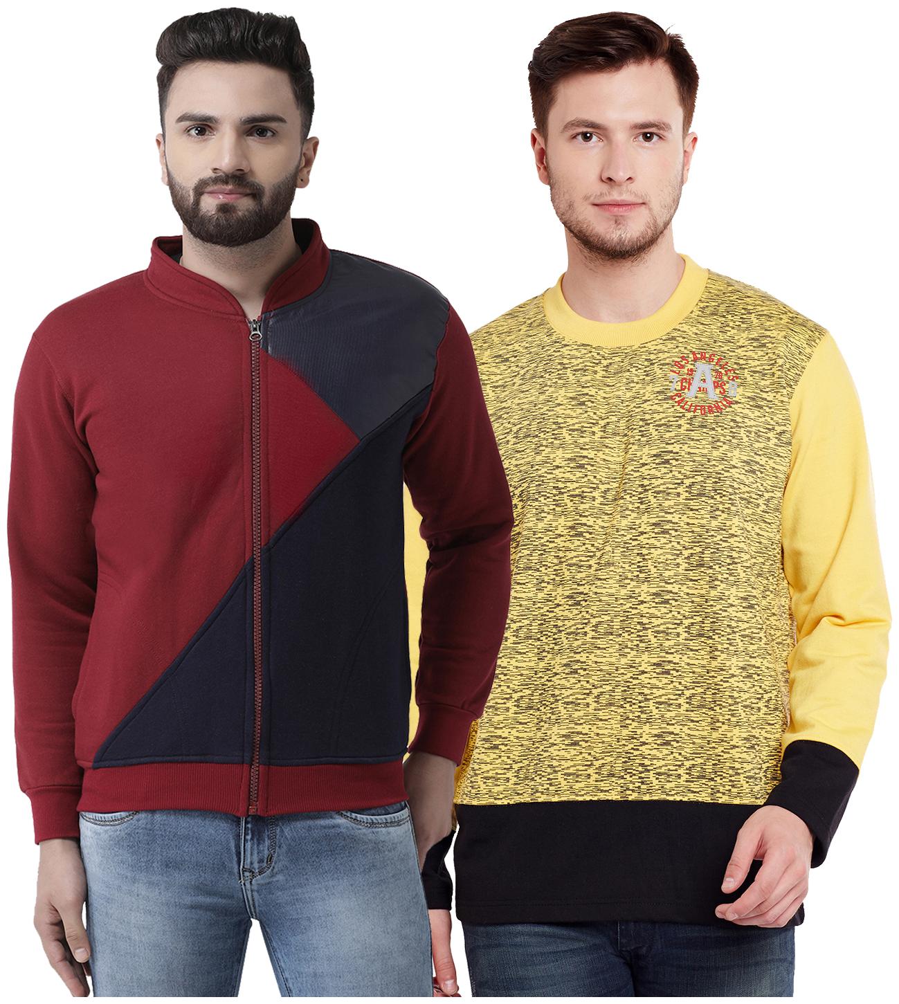 

VIMAL JONNEY Multicolor Cotton Sweatshirts For Men(Pack Of 2)