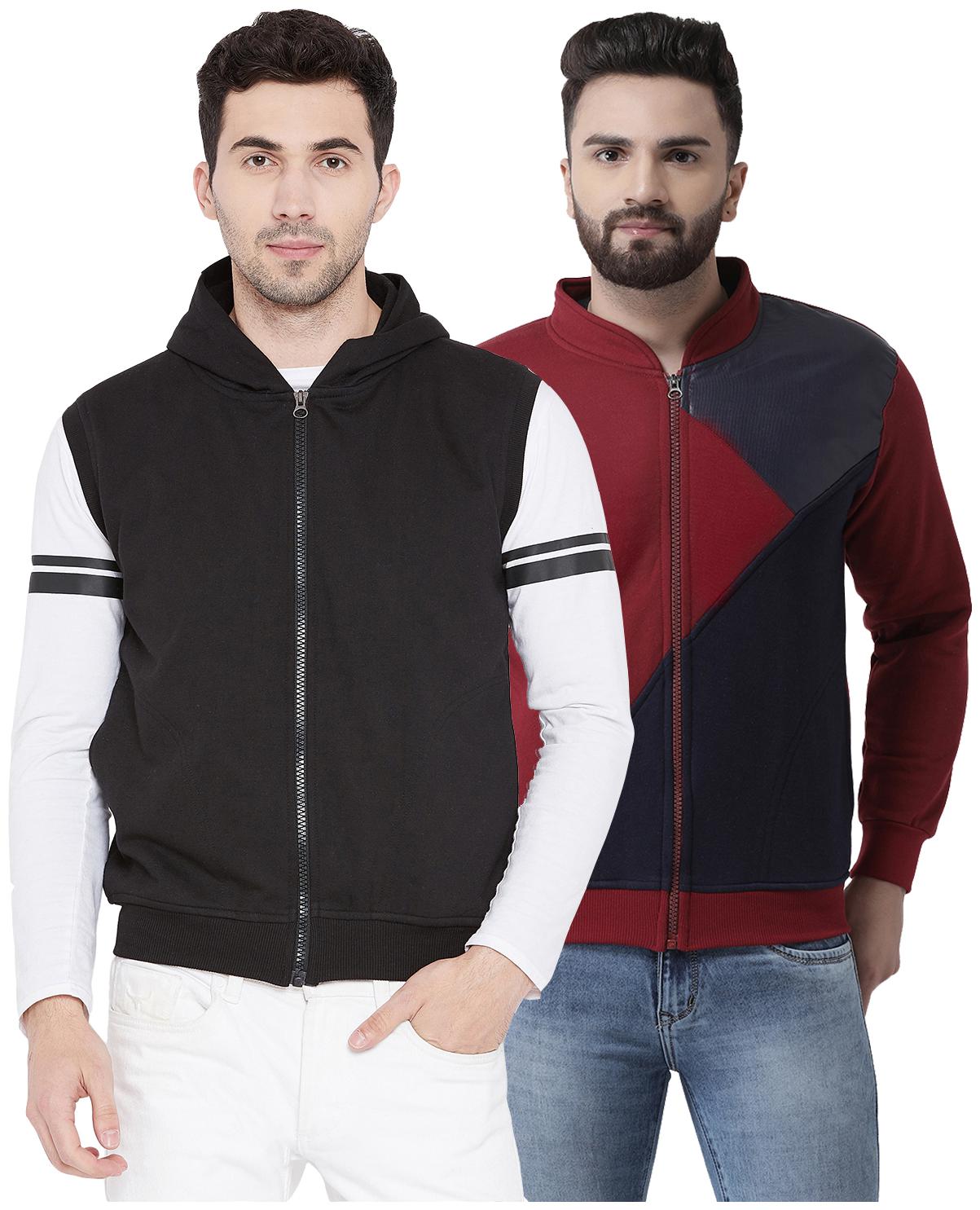 

VIMAL JONNEY Multicolor Cotton Sweatshirts For Men(Pack Of 2)