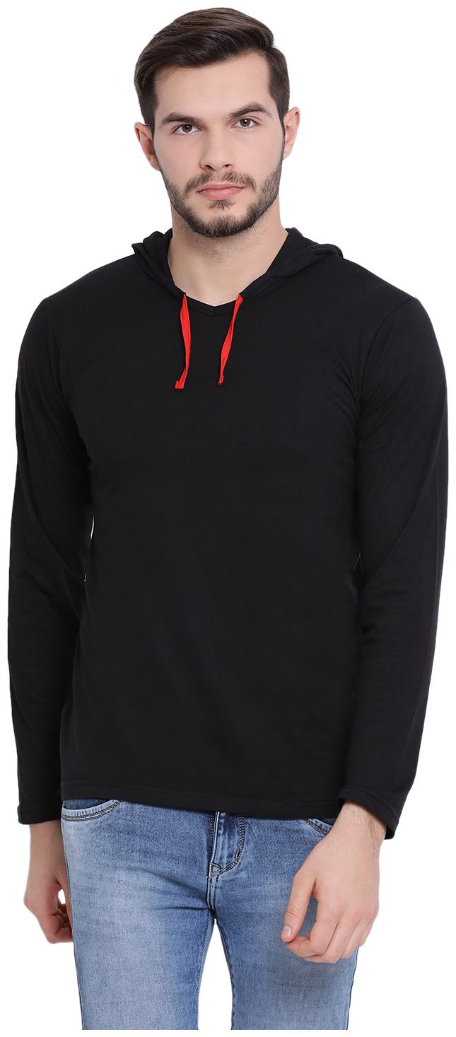 

VIMAL JONNEY Men Black Regular fit Cotton Hood T-Shirt - Pack Of 1