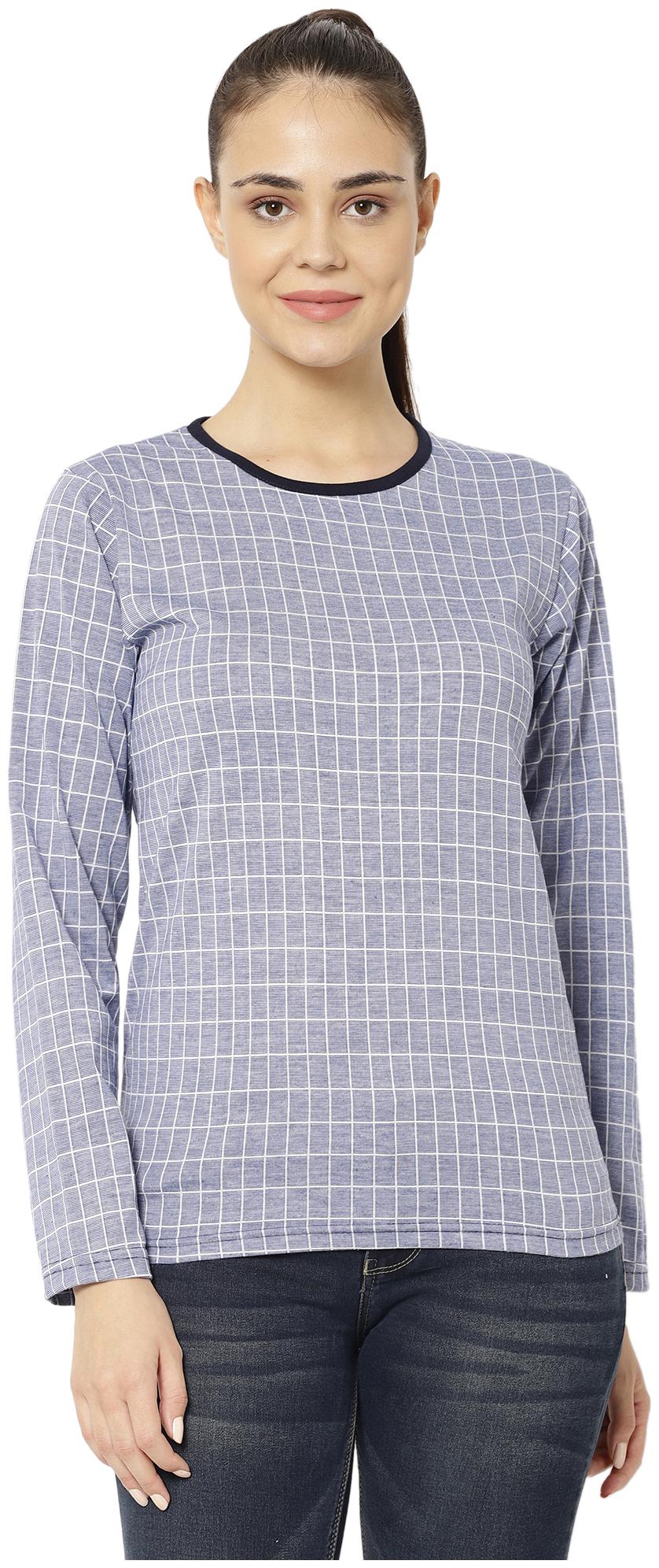 

VIMAL JONNEY Women Blue Regular fit Round neck Blended T shirt