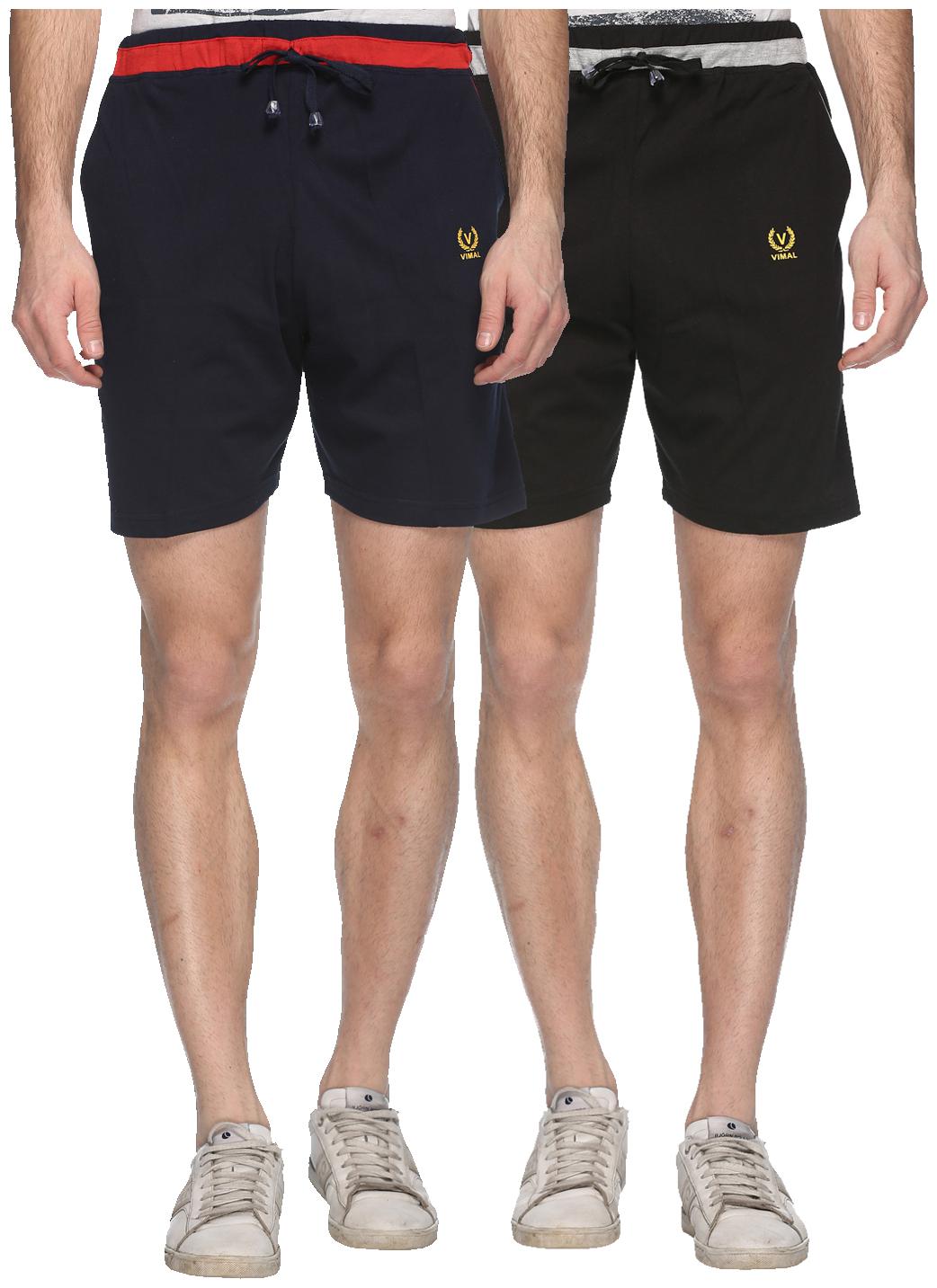 

VIMAL JONNEY Men Black Regular Fit Regular Shorts