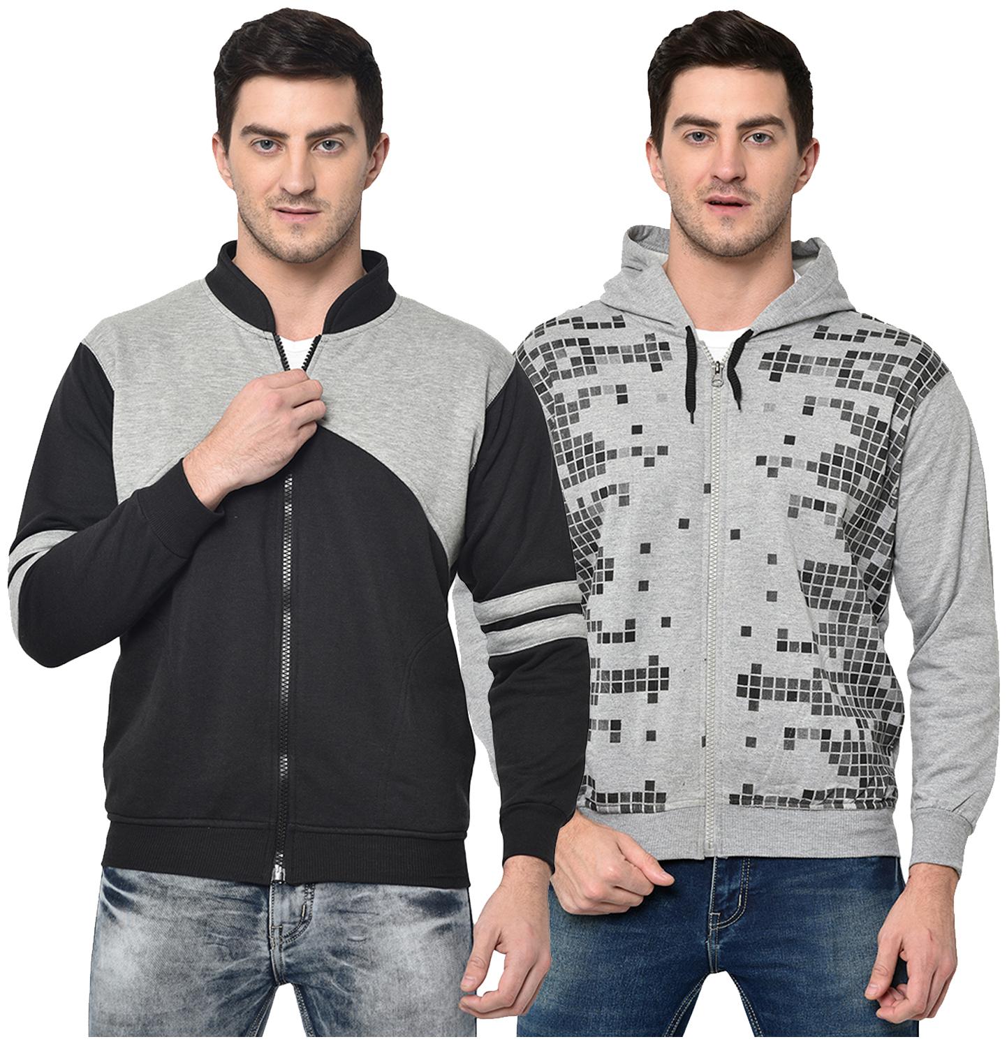 

VIMAL JONNEY Men Black Grey Hooded Hoodie