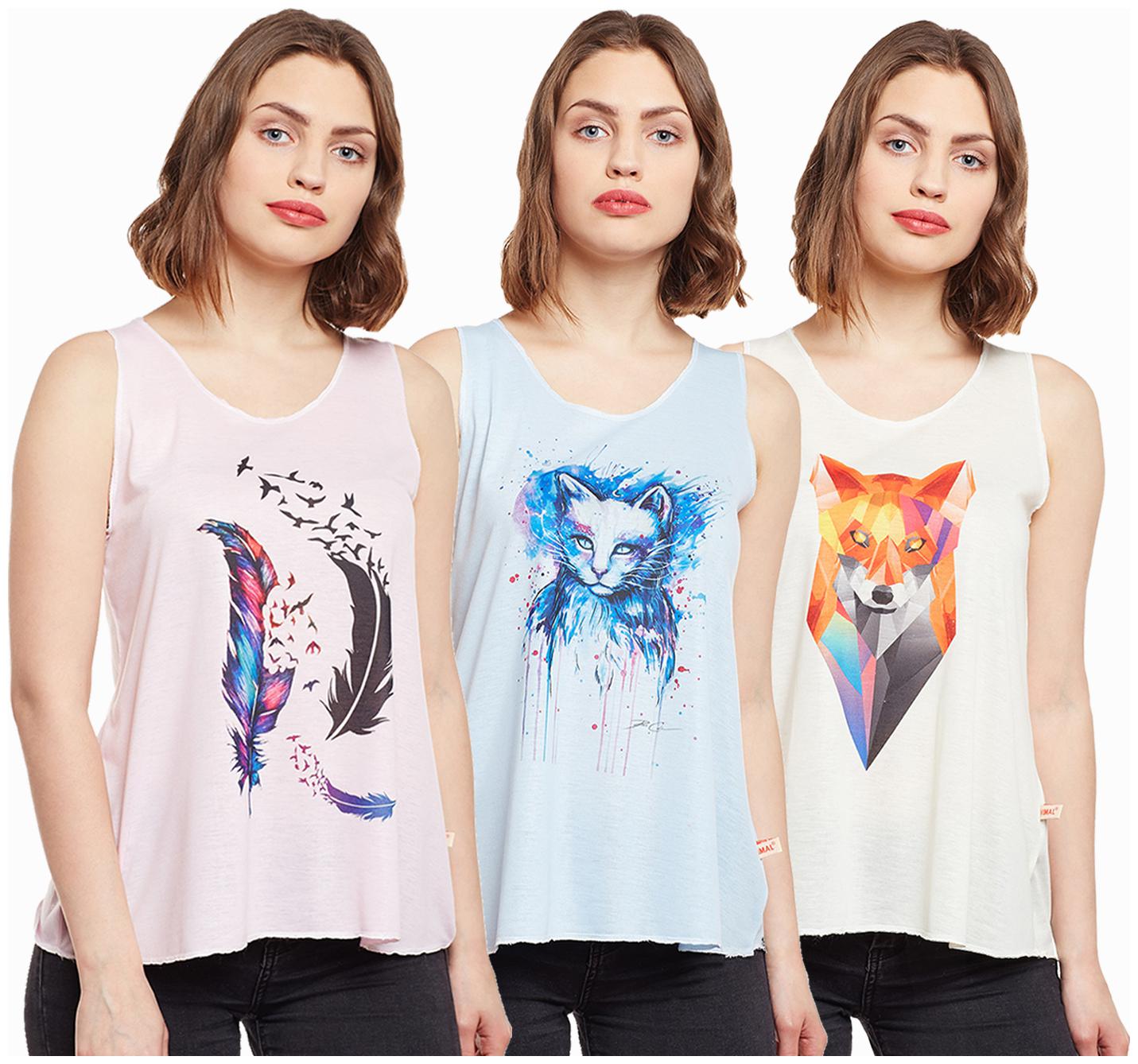 

Vimal Jonney Multicolor Cotton Tops Women(Pack Of 3)