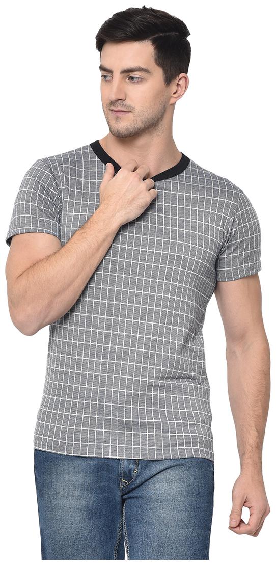 

VIMAL JONNEY Men Grey Regular fit Cotton Blend Round neck T-Shirt - Pack Of 1