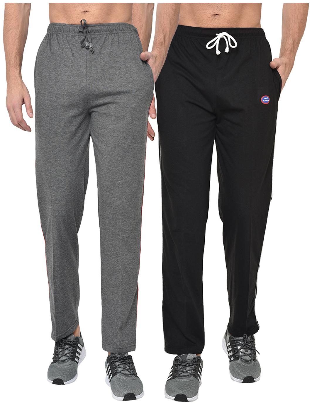 

VIMAL JONNEY Men Black Grey Solid Regular fit Track pants