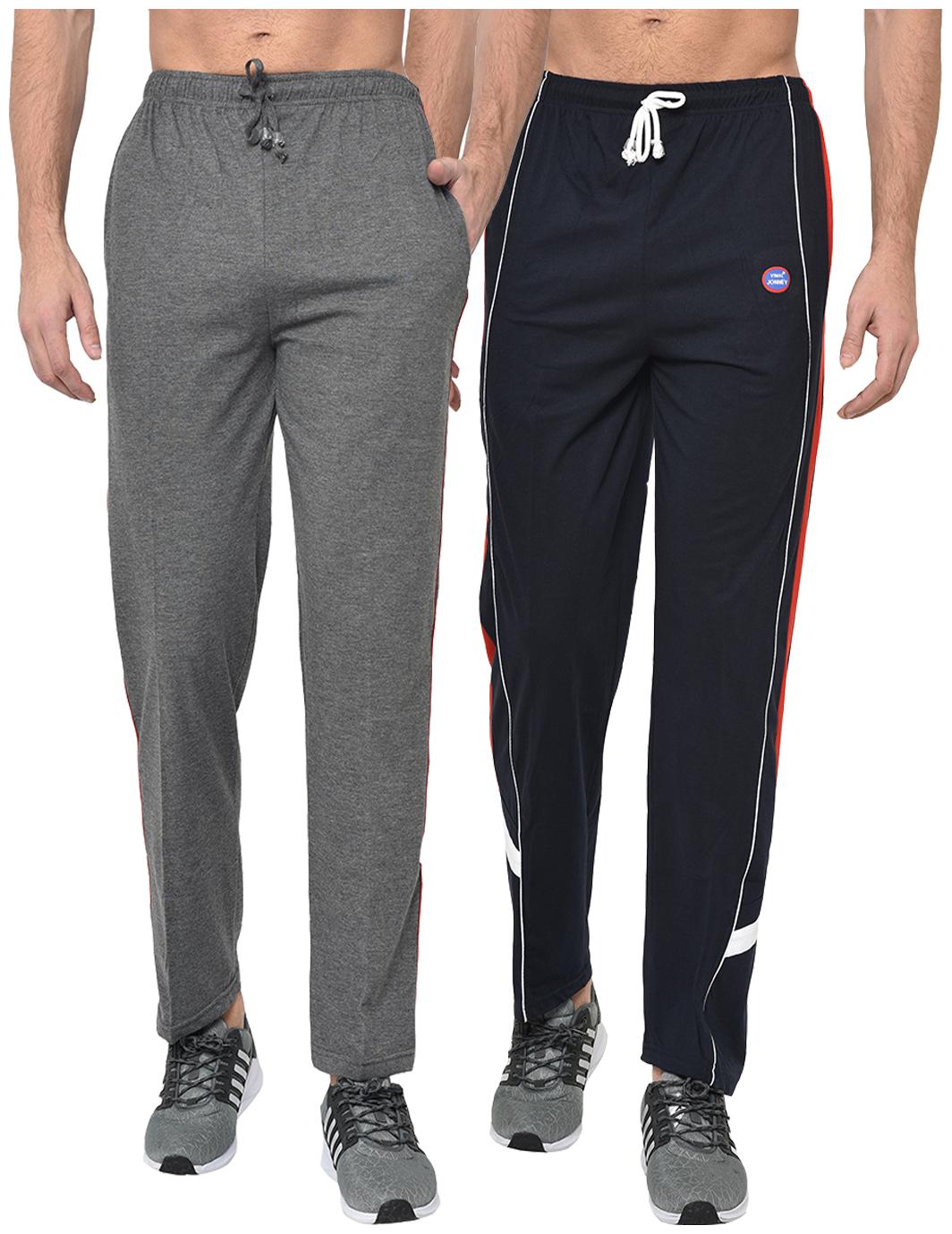 

VIMAL JONNEY Men Navy blue Grey Solid Regular fit Track pants