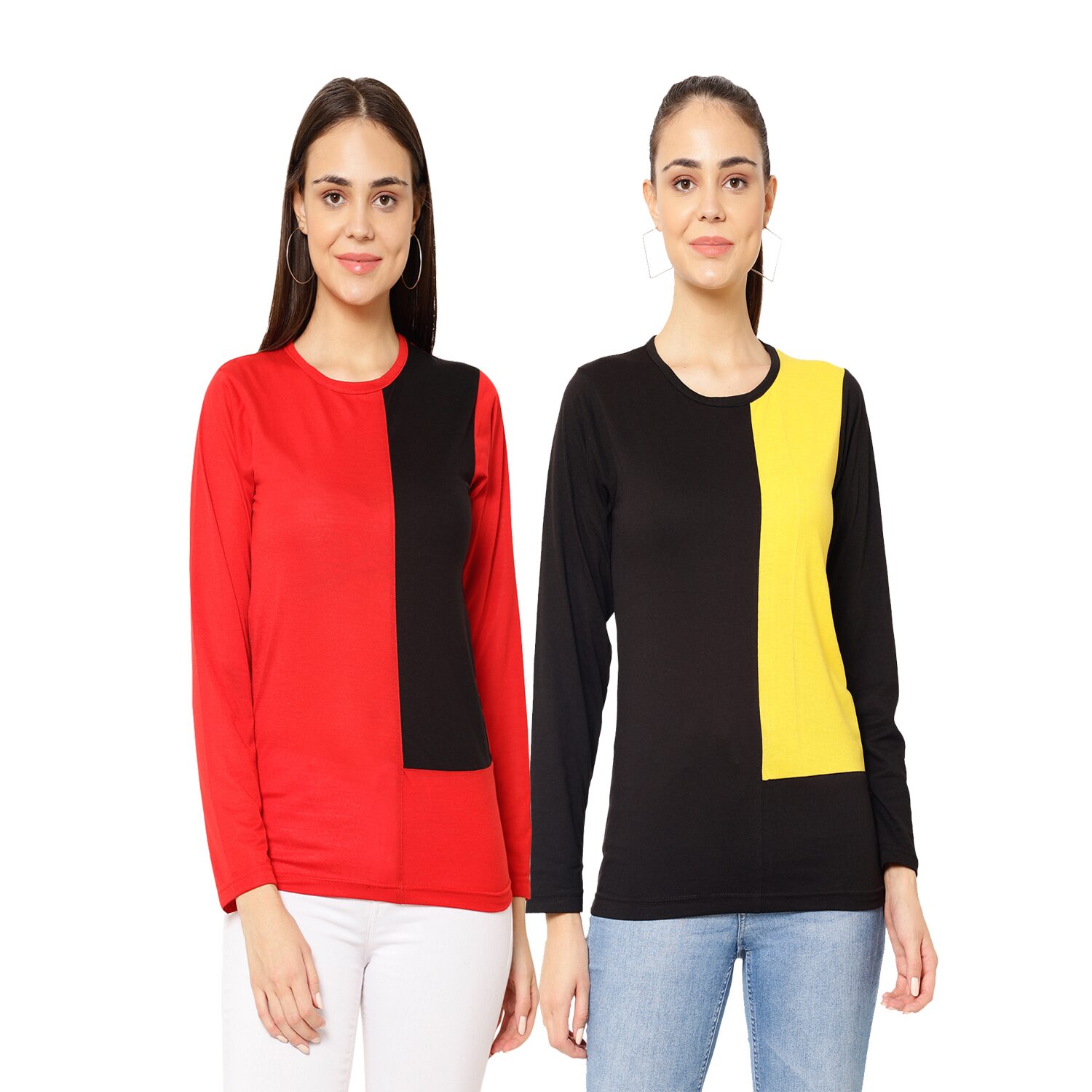 

VIMAL JONNEY Women Multi Regular fit Round neck Cotton T shirt