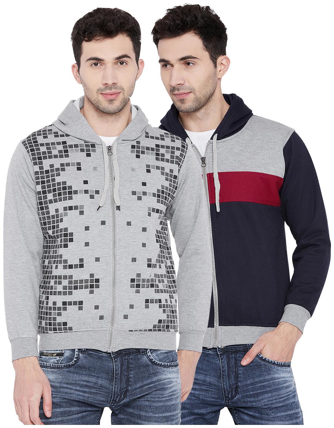 

Vimal Jonney Multicolor Cotton Sweatshirts For Men(Pack Of 2)