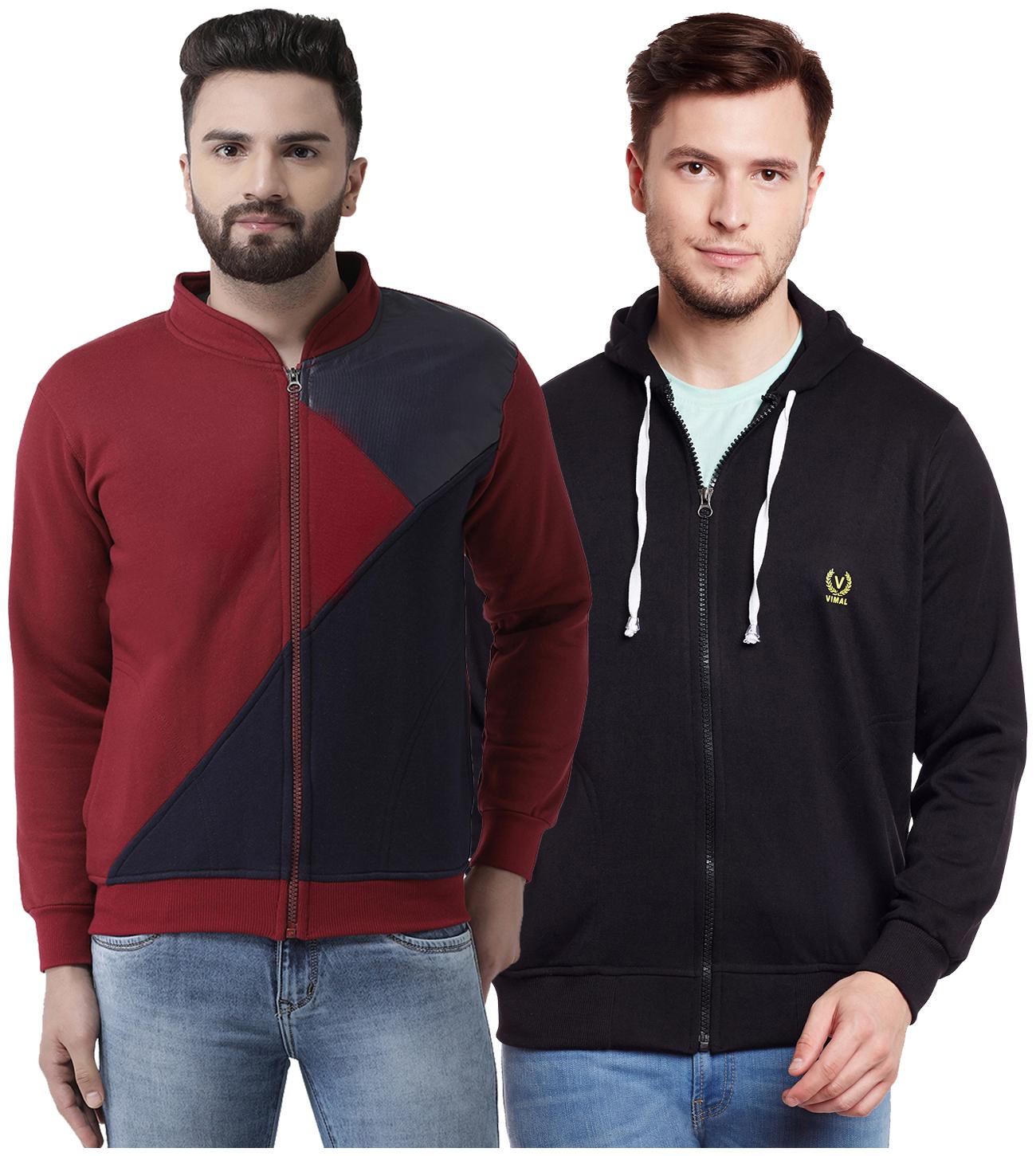 

VIMAL JONNEY Multicolor Cotton Sweatshirts For Men(Pack Of 2)