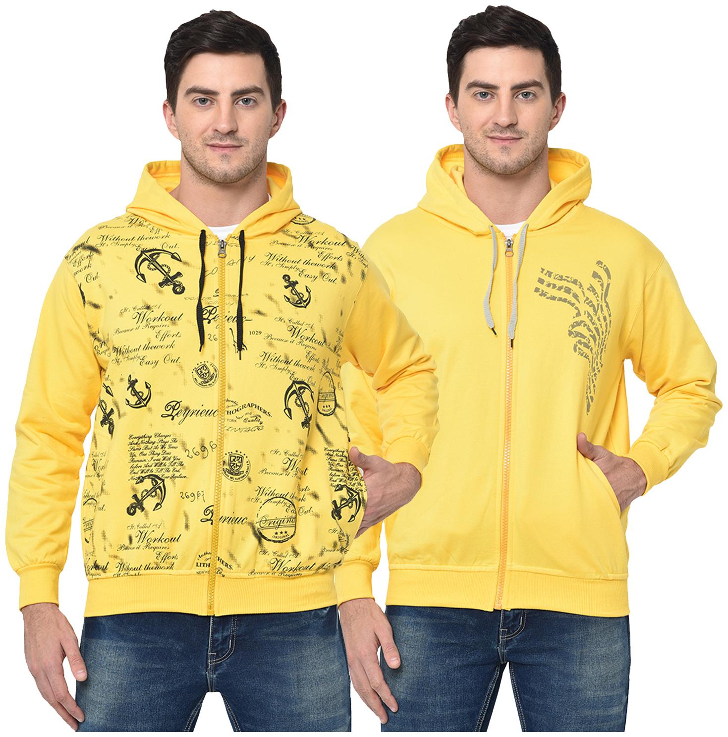 

VIMAL JONNEY Men Yellow Hooded Hoodie