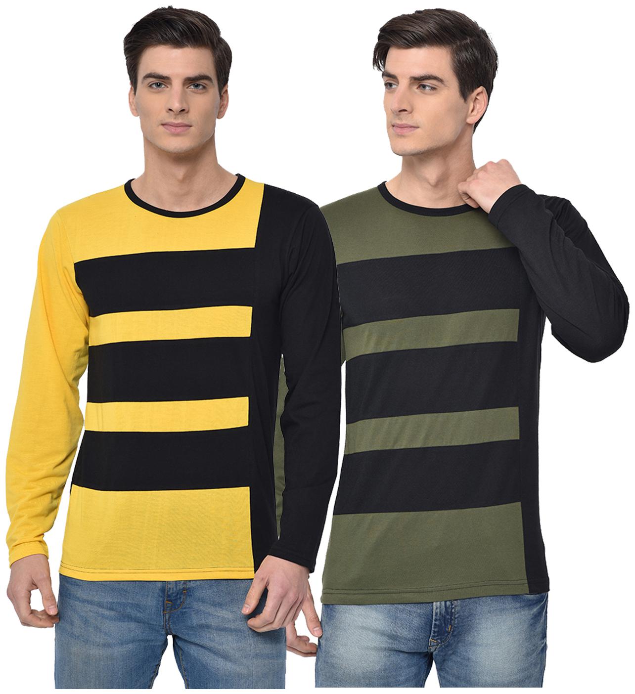 

VIMAL JONNEY Men Multi Regular fit Cotton Blend Round neck T-Shirt - Pack Of 2