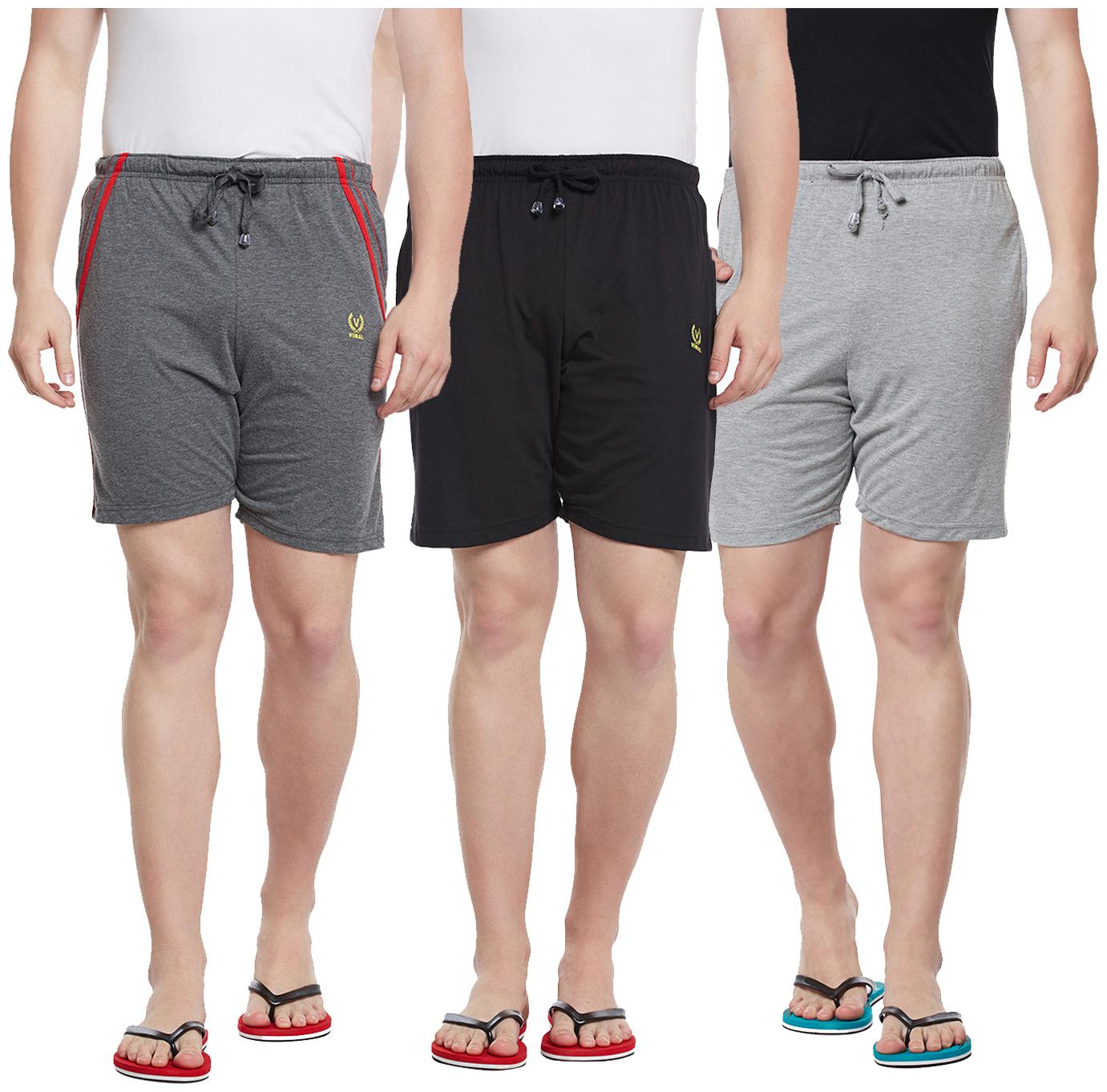 

VIMAL JONNEY Men Black Regular Fit Regular Shorts
