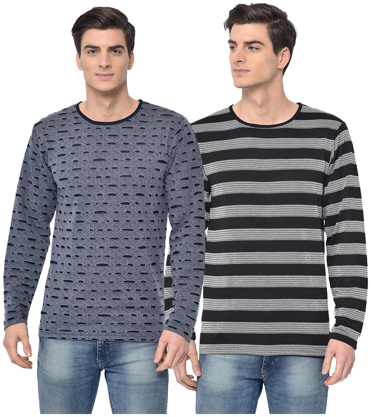 

VIMAL JONNEY Men Multi Regular fit Cotton Blend Round neck T-Shirt - Pack Of 2
