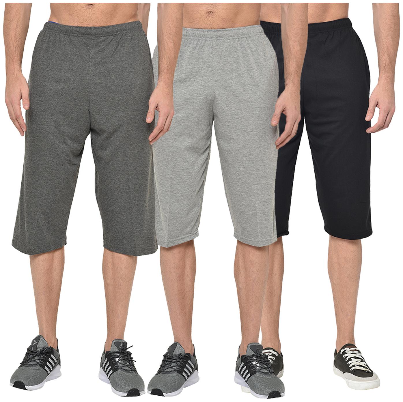 

VIMAL JONNEY Men Black Grey Regular Fit Regular Shorts