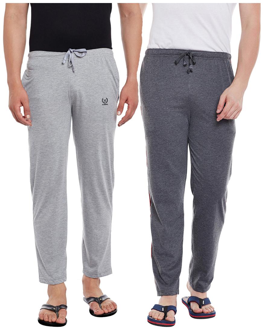 

Vimal Jonney Solid Metallic Silver And Grey Men s Track Pants(Pack Of 2)