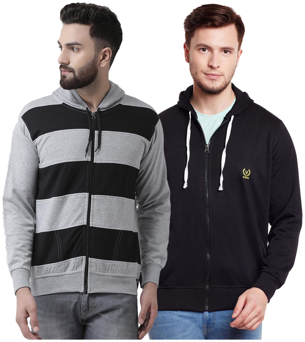 

VIMAL JONNEY Multicolor Cotton Sweatshirts For Men(Pack Of 2)
