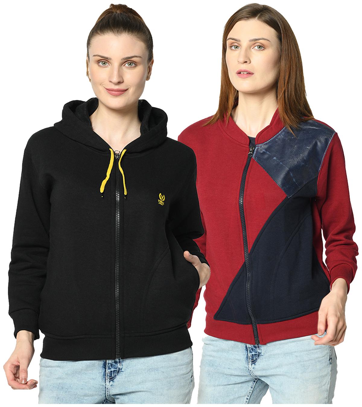 

VIMAL JONNEY Women Solid Hoodie - Multi