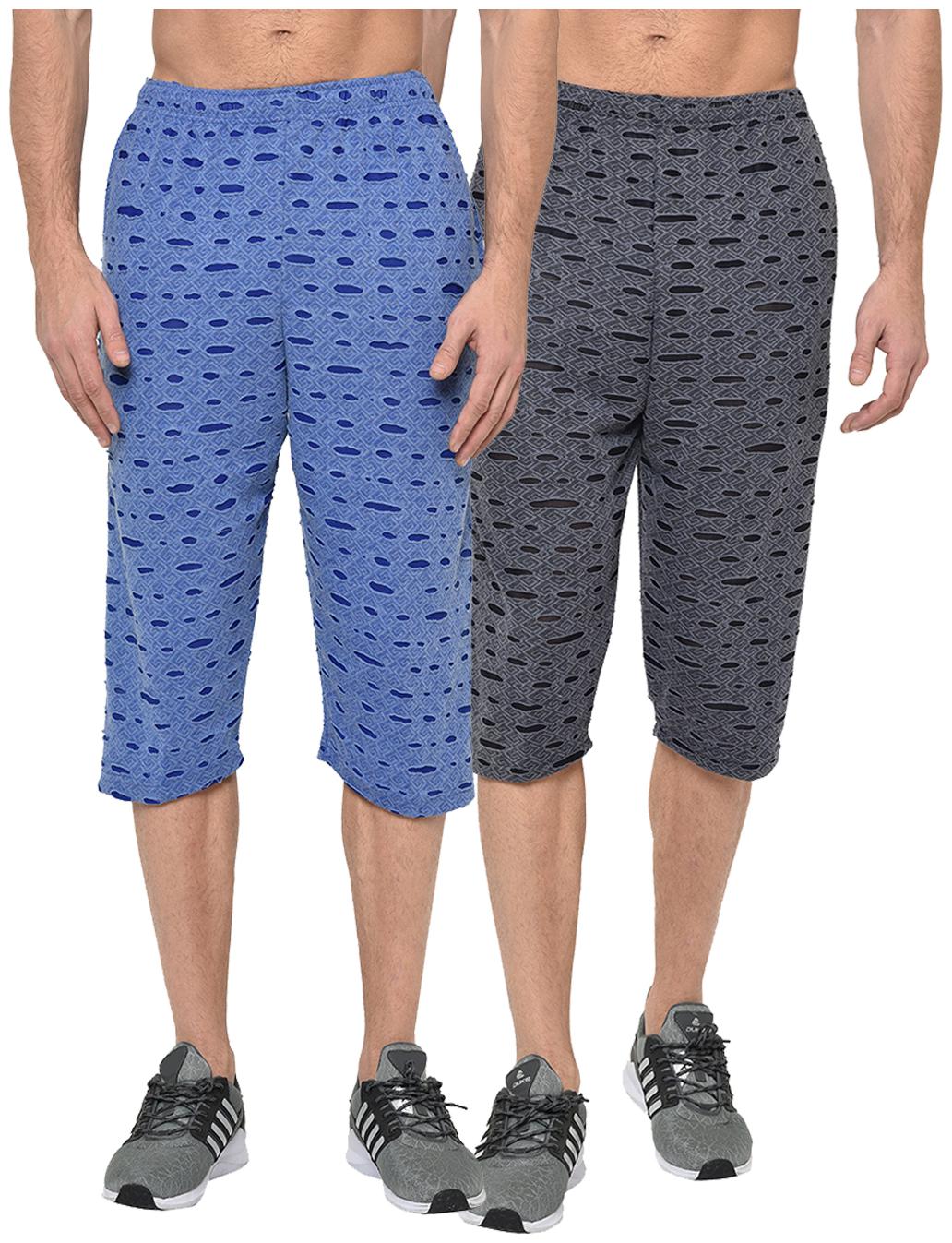 

VIMAL JONNEY Men Blue Grey Regular Fit Regular Shorts