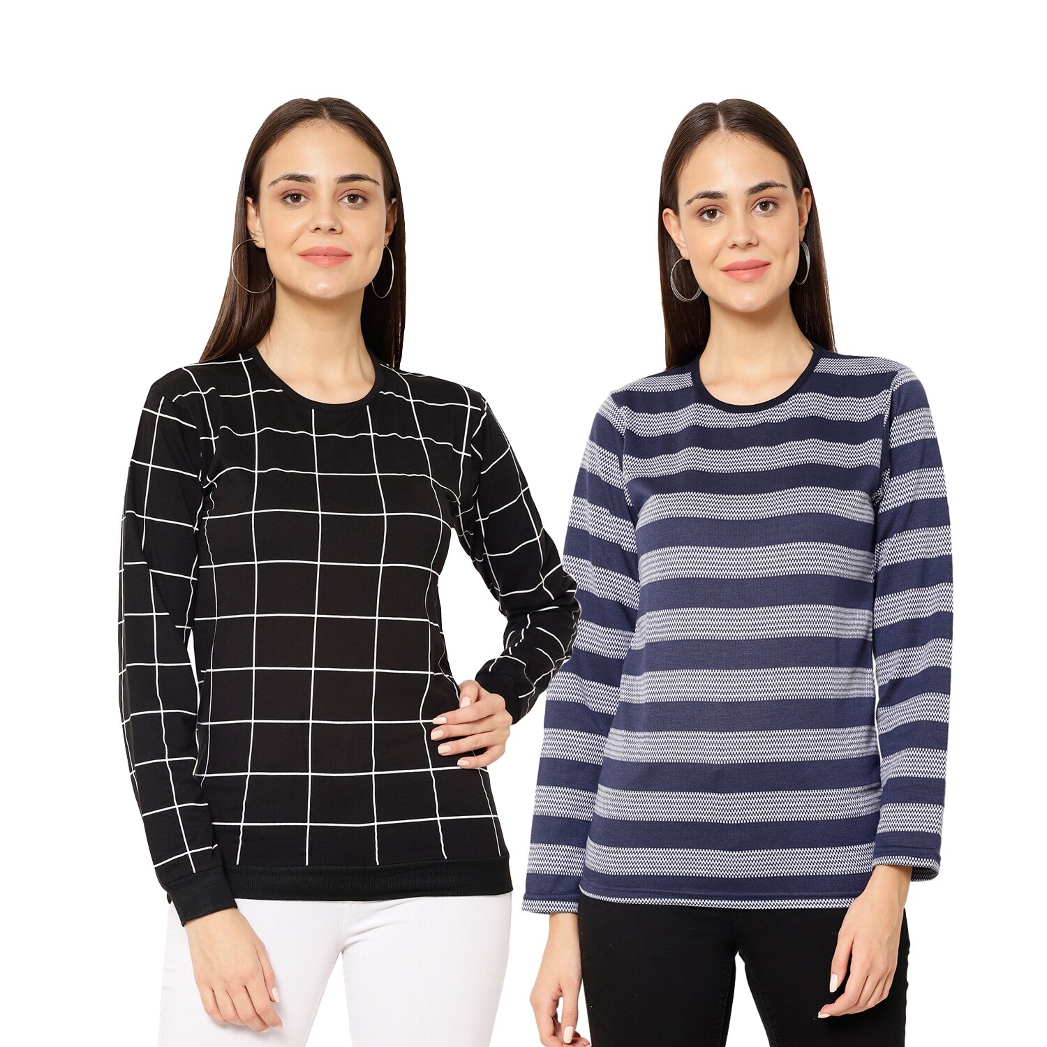 

VIMAL JONNEY Women Multi Regular fit Round neck Cotton T shirt