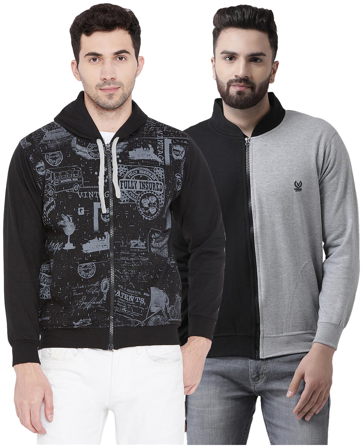 

VIMAL JONNEY Multicolor Cotton Sweatshirts For Men(Pack Of 2)