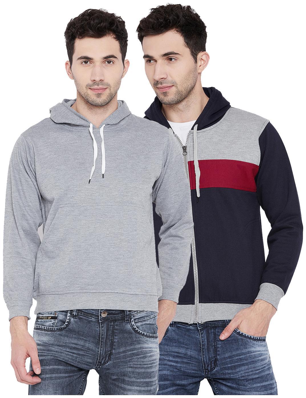 

Vimal Jonney Multicolor Cotton Sweatshirts For Men(Pack Of 2)
