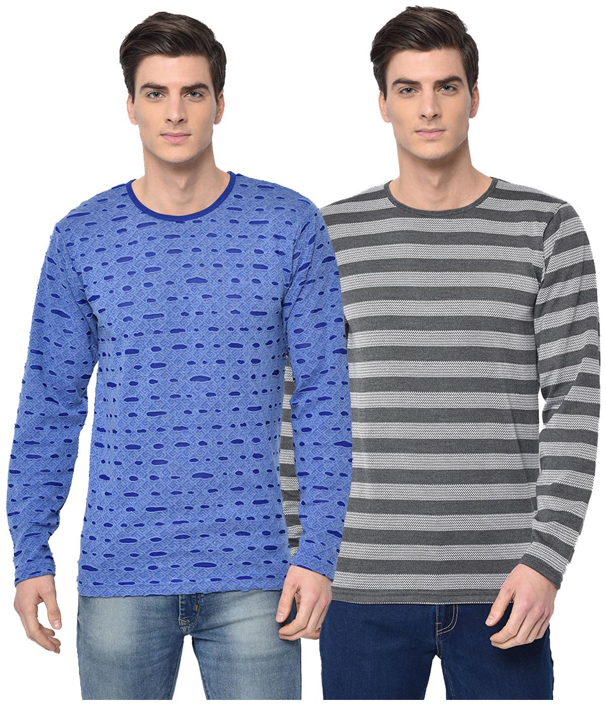 

VIMAL JONNEY Men Multi Regular fit Cotton Blend Round neck T-Shirt - Pack Of 2