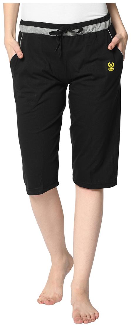 

VIMAL JONNEY Women Solid Regular shorts - Black