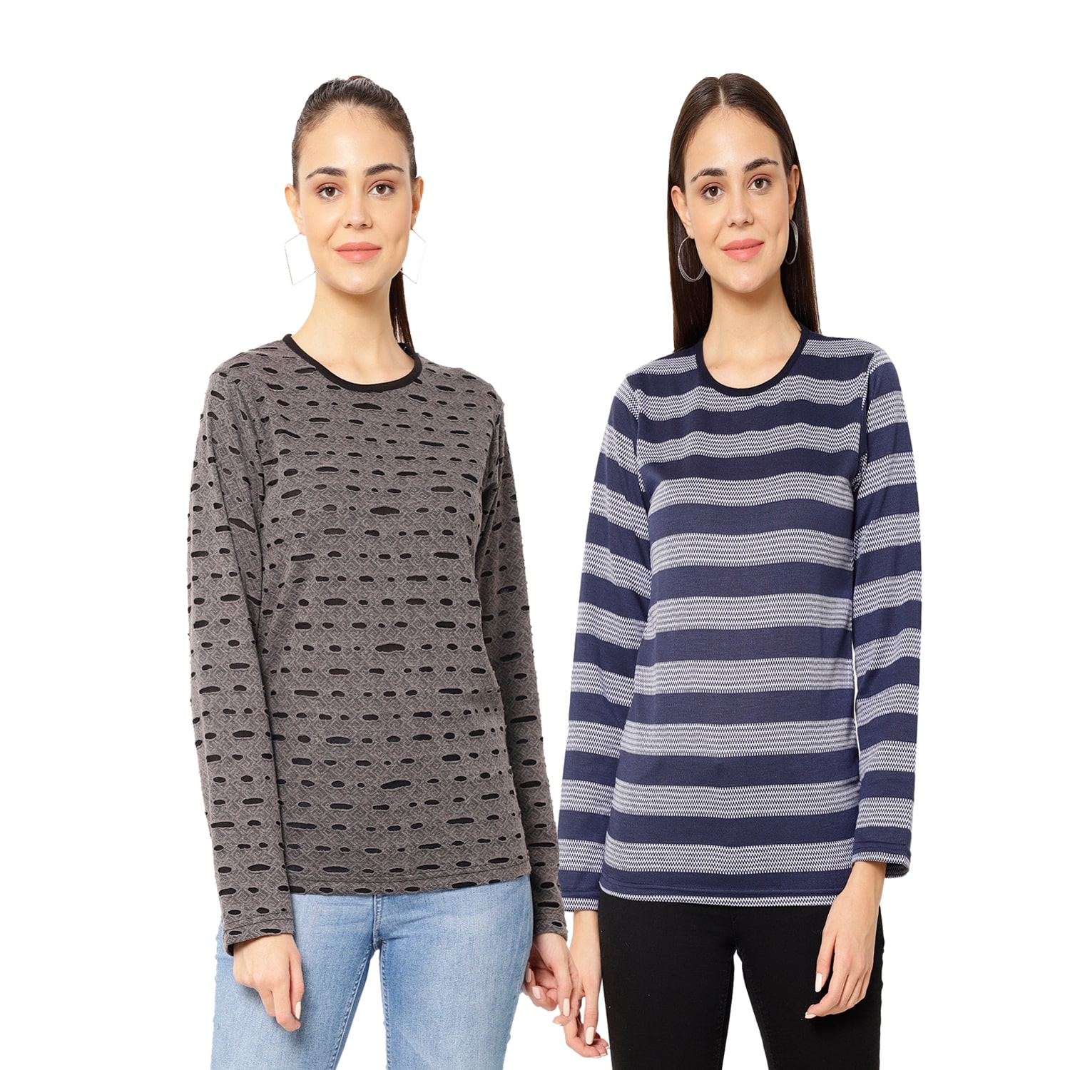

VIMAL JONNEY Women Multi Regular fit Round neck Cotton T shirt