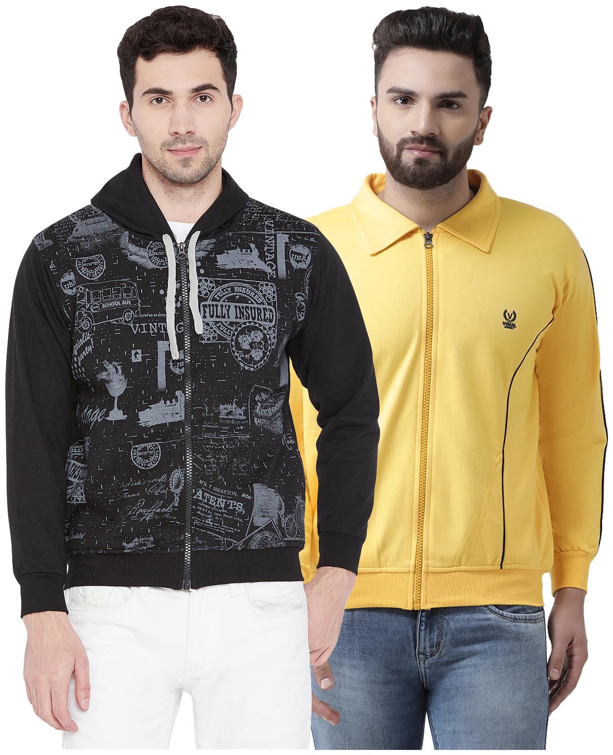 

VIMAL JONNEY Multicolor Cotton Sweatshirts For Men(Pack Of 2)