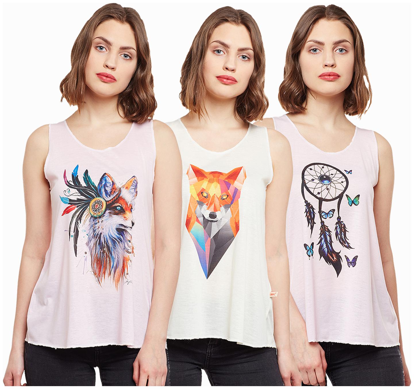 

VIMAL JONNEY Women Printed Regular top - Multi