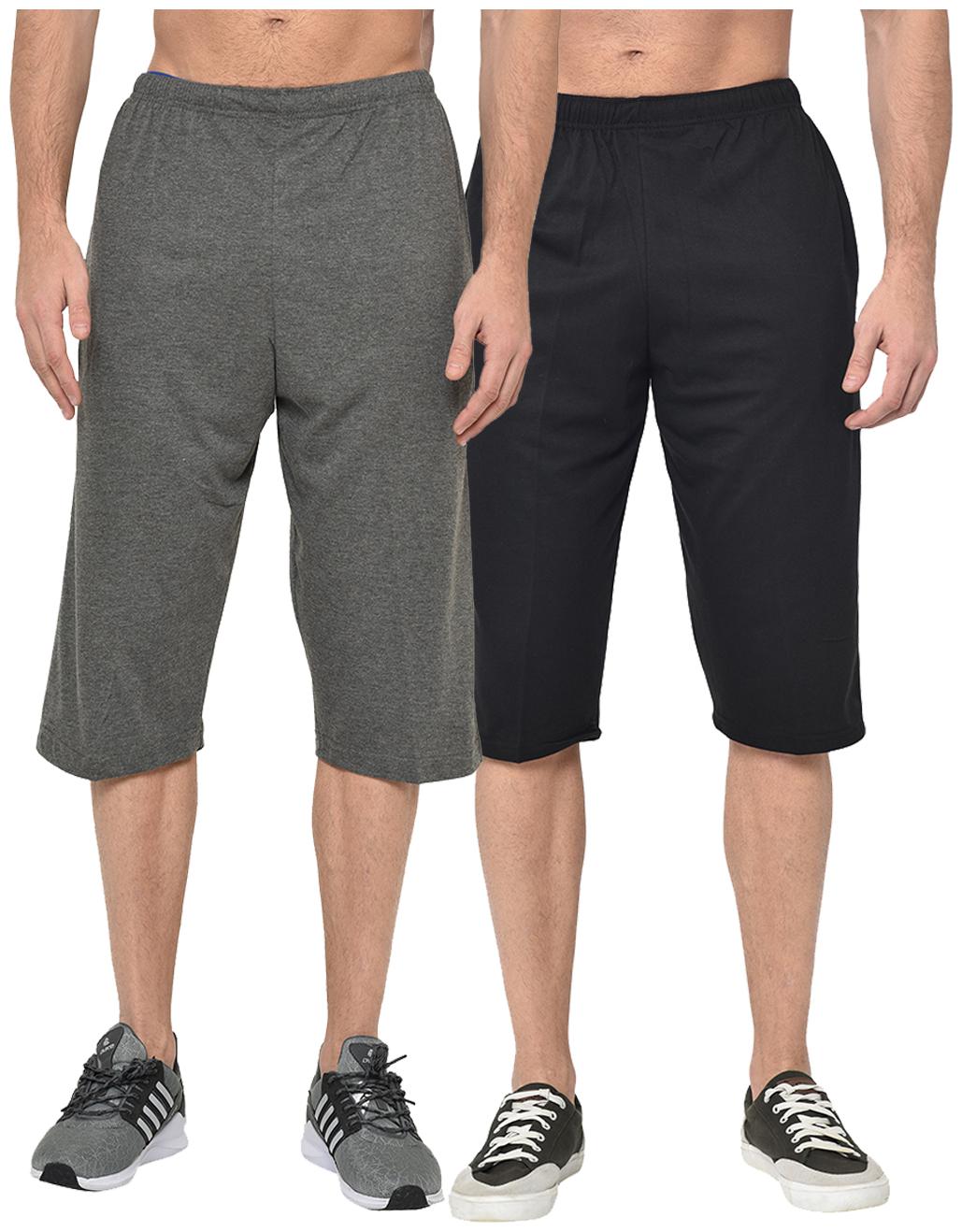 

VIMAL JONNEY Men Grey Black Regular Fit Regular Shorts