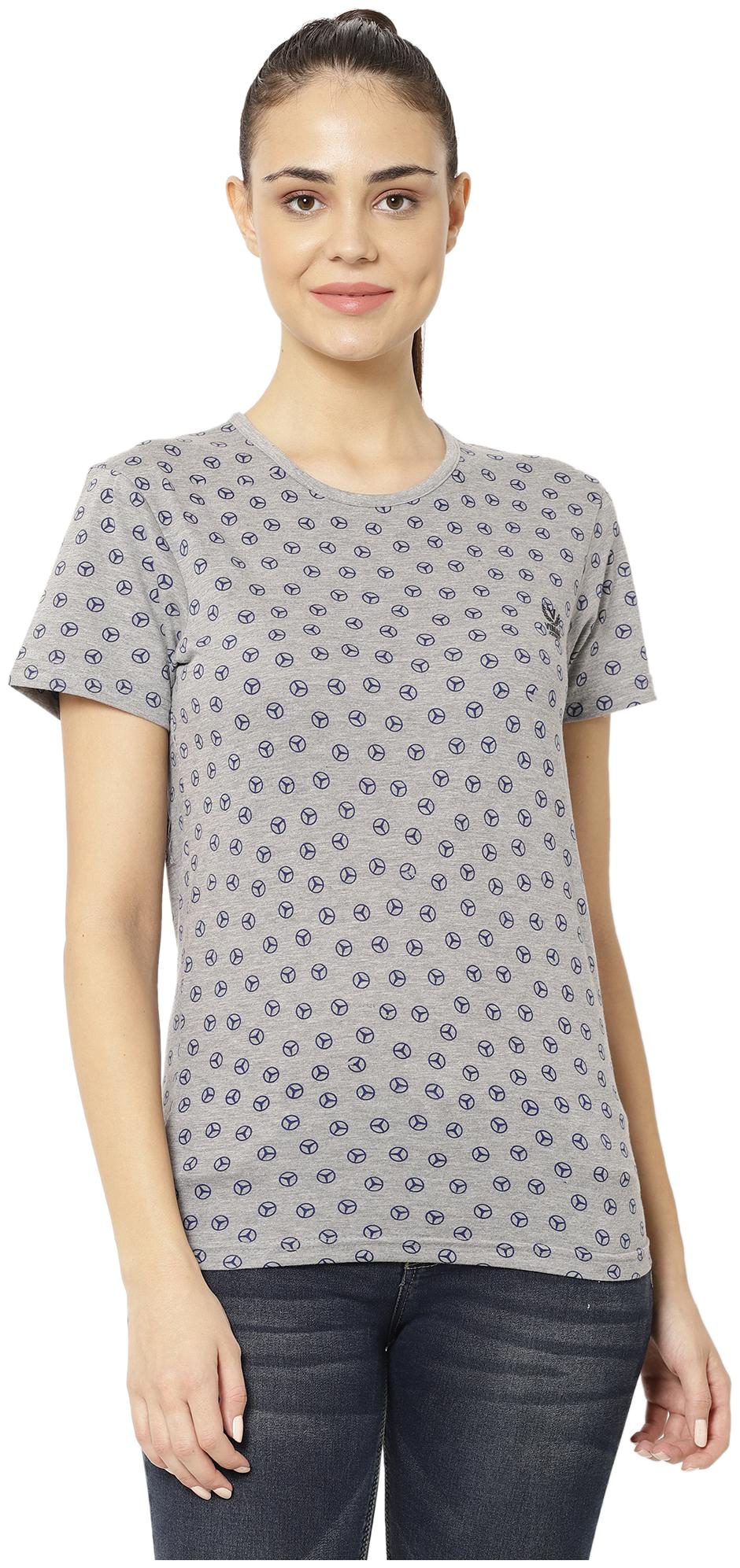 

VIMAL JONNEY Women Grey Regular fit Round neck Blended T shirt