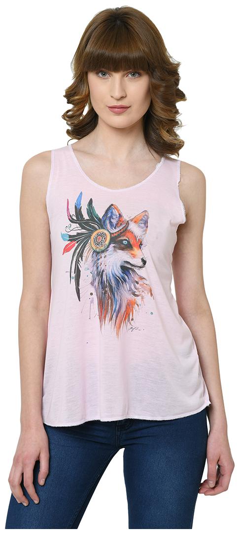 

VIMAL JONNEY Women Pink Regular fit U neck Cotton Tank top