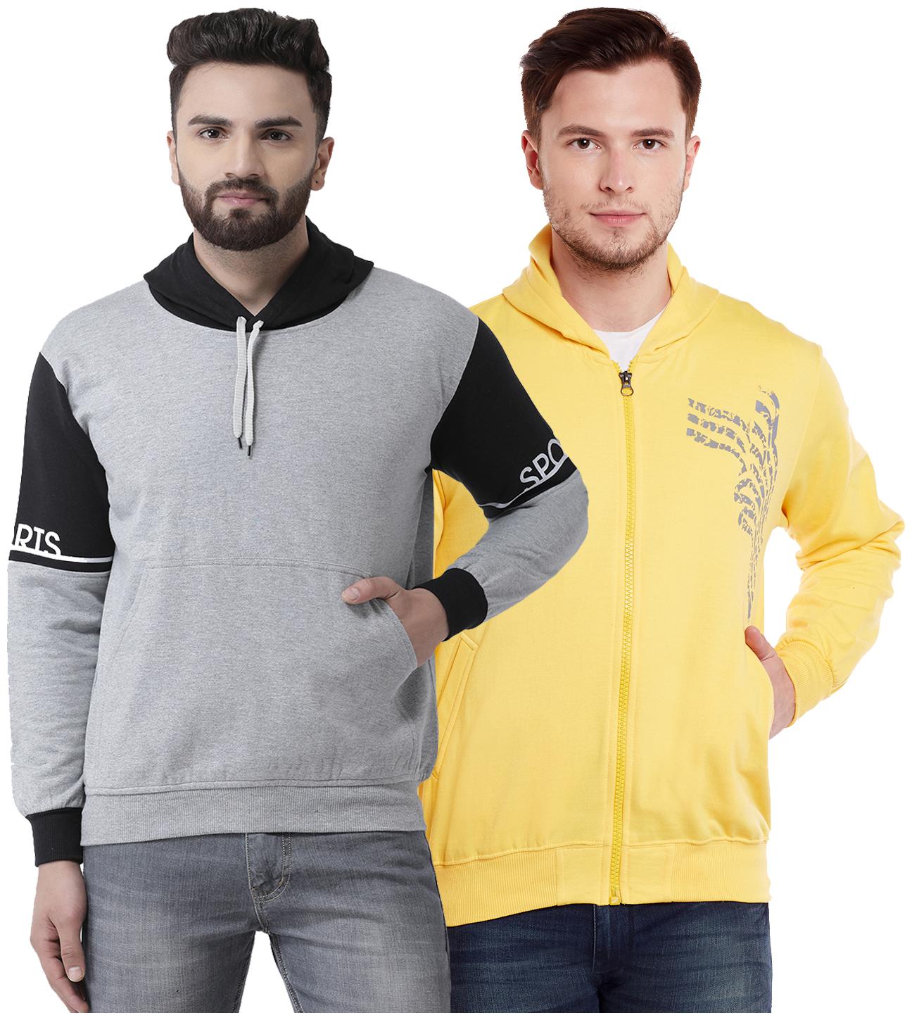 

VIMAL JONNEY Multicolor Cotton Sweatshirts For Men(Pack Of 2)