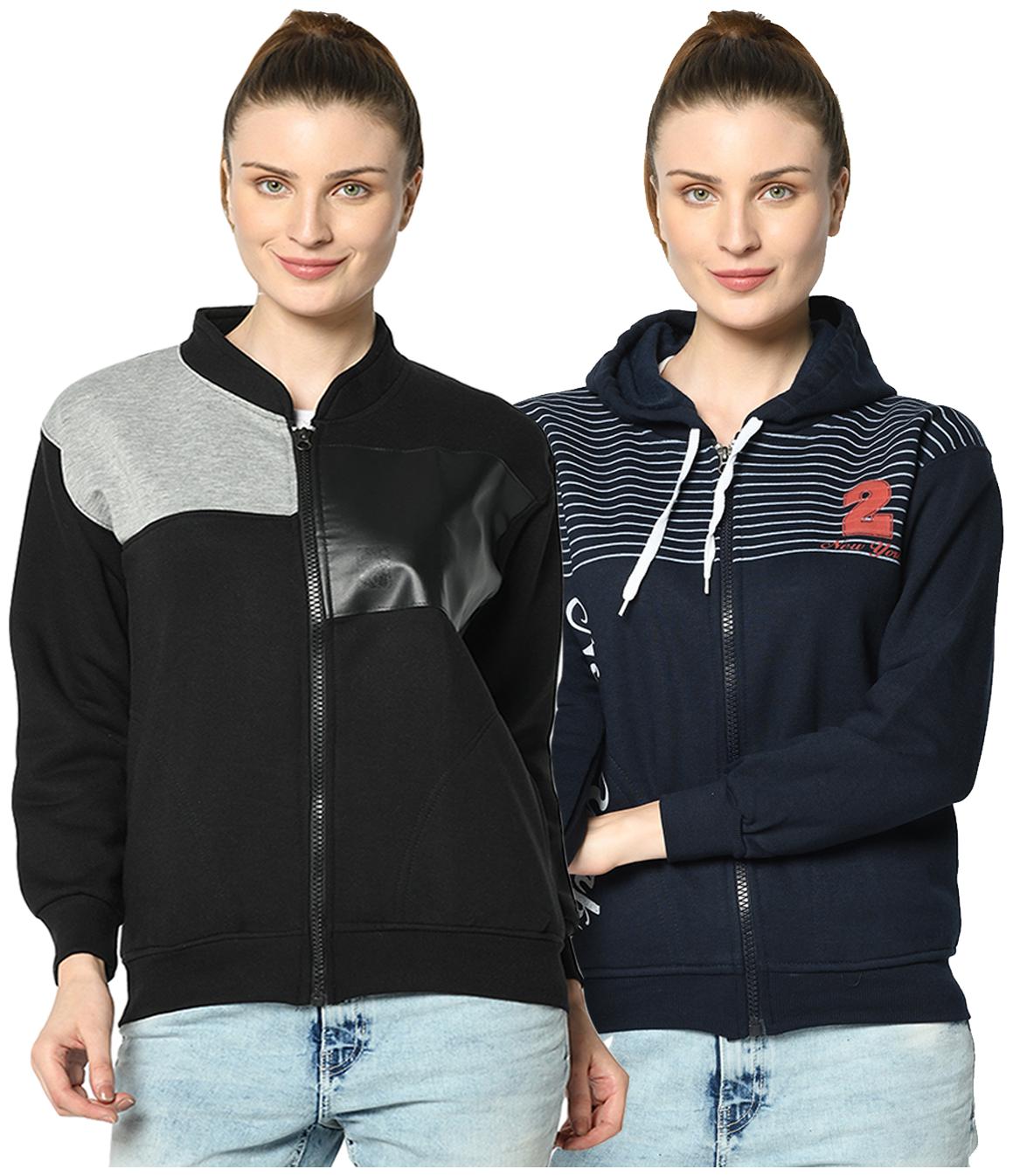 

VIMAL JONNEY Women Striped Hoodie - Multi