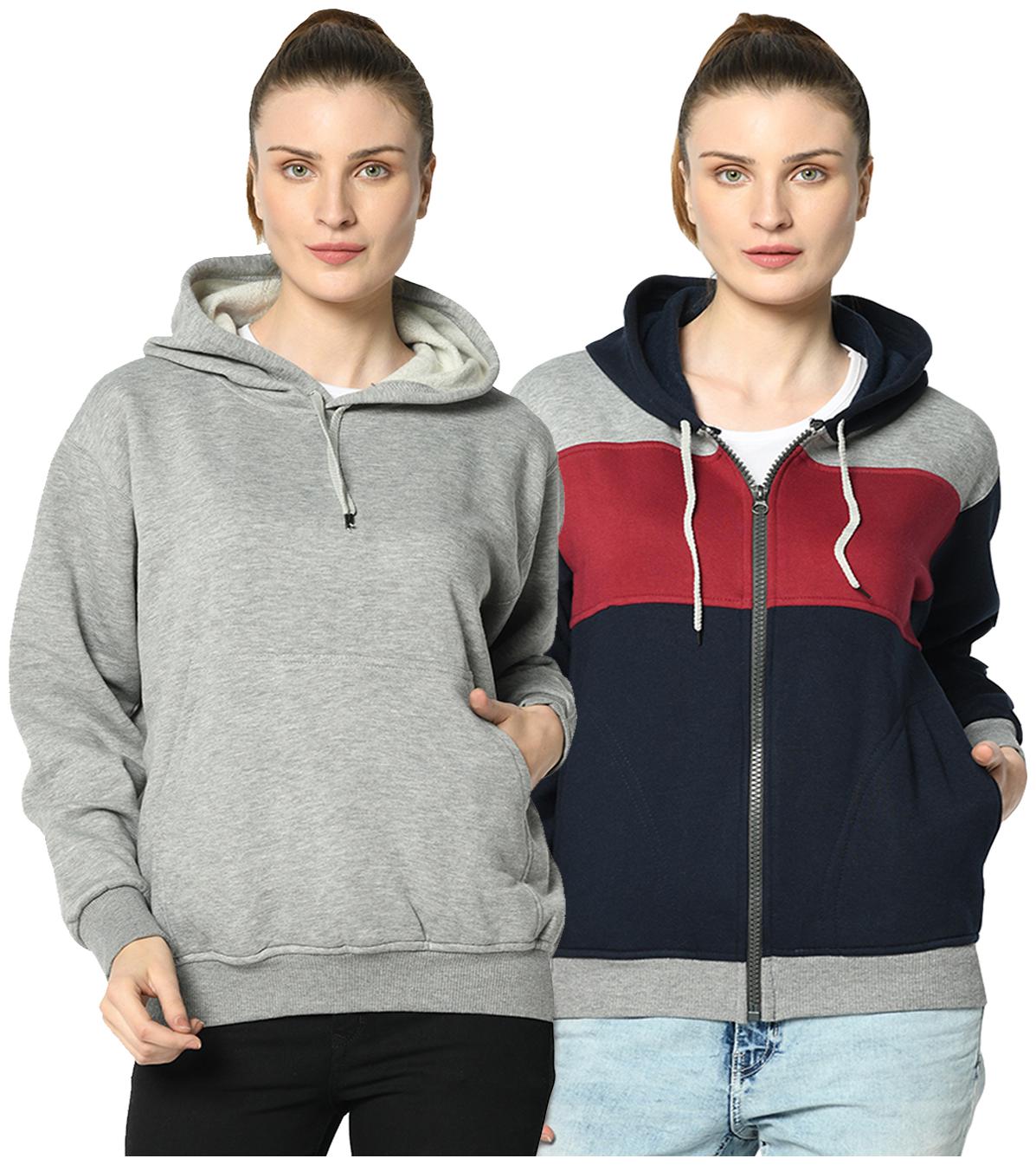 

VIMAL JONNEY Women Solid Hoodie - Multi