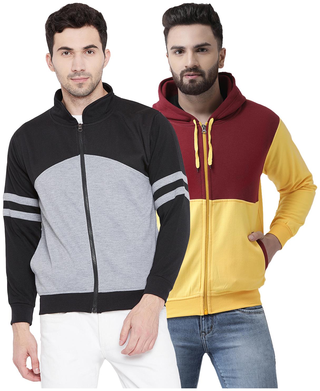 

VIMAL JONNEY Multicolor Cotton Sweatshirts For Men(Pack Of 2)