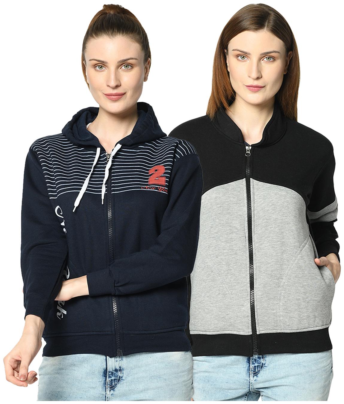 

VIMAL JONNEY Women Striped Hoodie - Multi