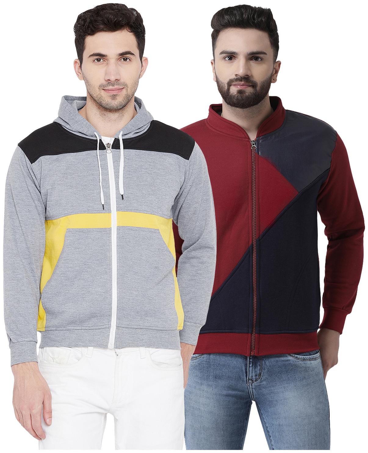 

VIMAL JONNEY Multicolor Cotton Sweatshirts For Men(Pack Of 2)